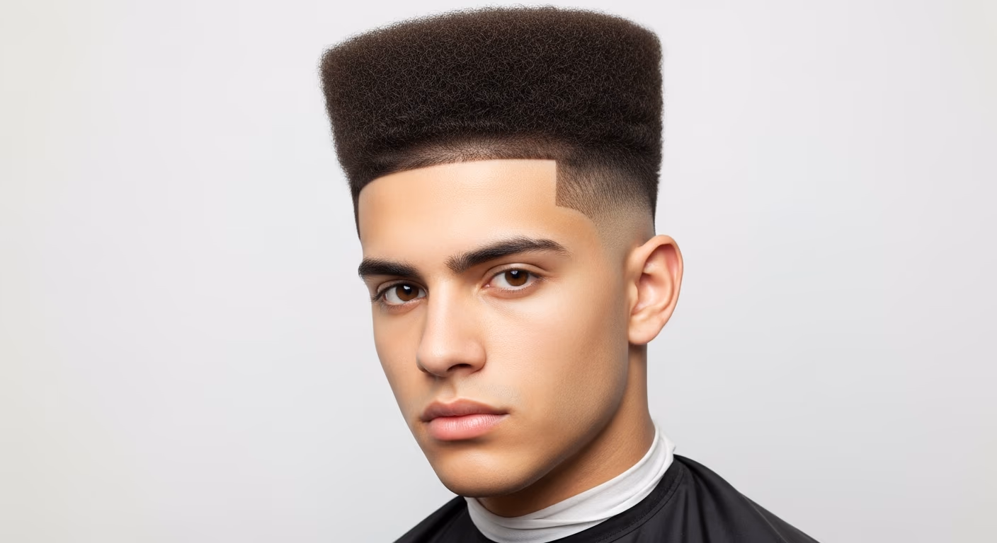 Bearded High Top Fade hairstyle for men 2026 — high top fade variation, best for wavy latino/mediterranean hair, modern barbering by Master Stylist Jessica Hamilton