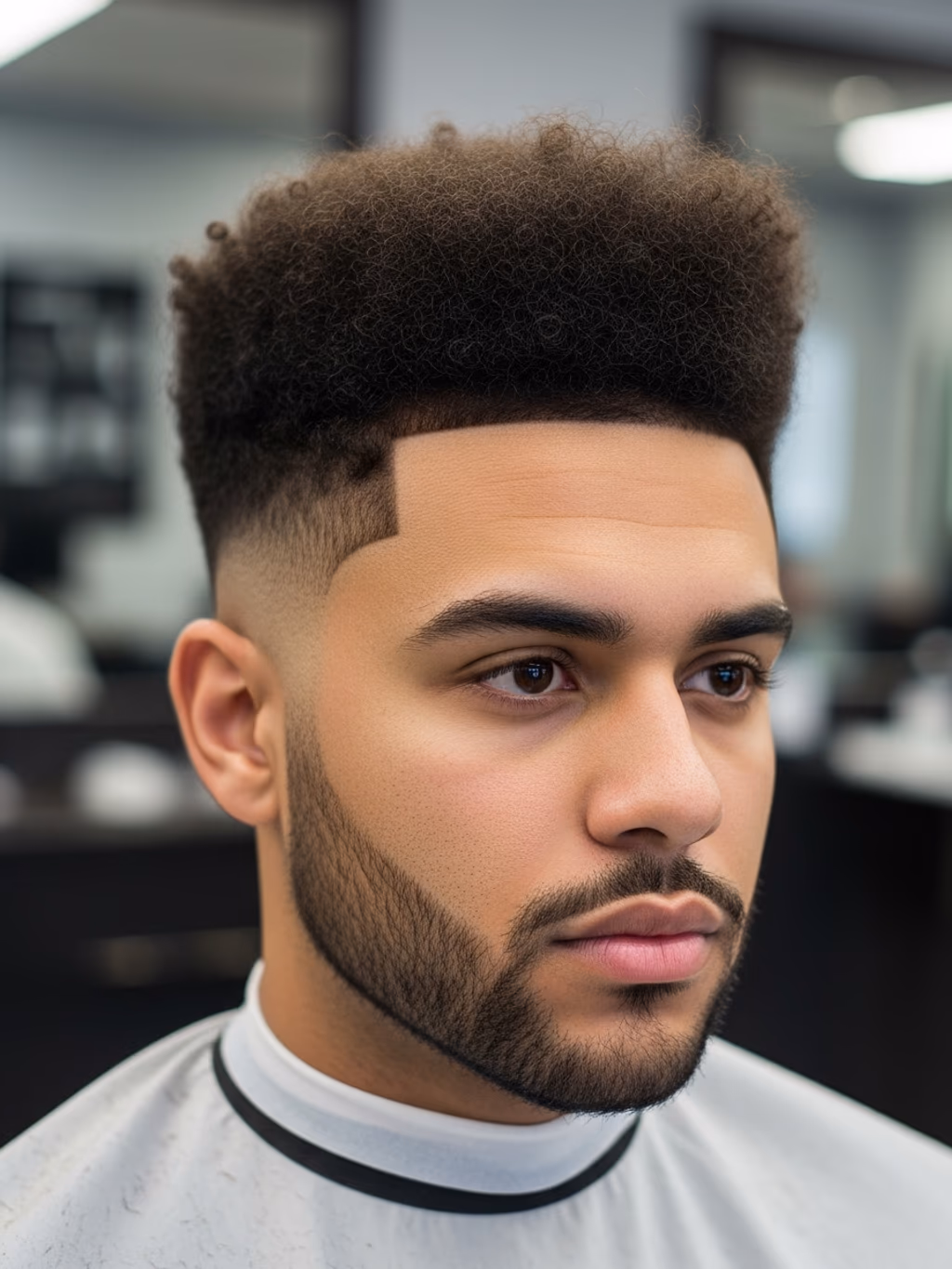 Faded High Top Fade hairstyle for men 2026 — high top fade variation, best for heart-shaped faces balancing forehead width, modern barbering by Master Stylist Jessica Hamilton