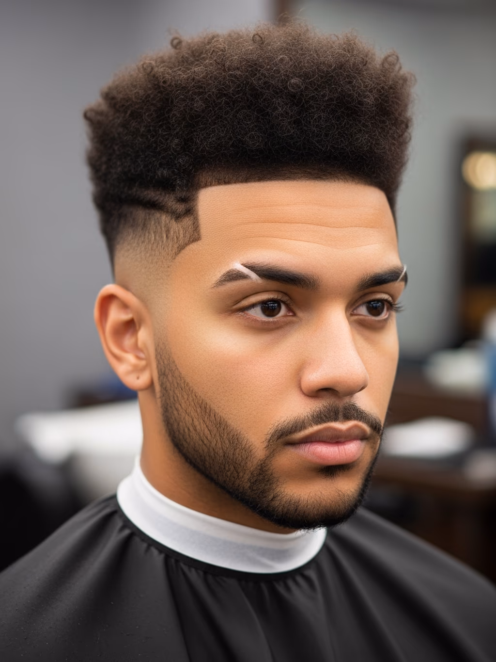 Tapered High Top Fade hairstyle for men 2026 — high top fade variation, best for diamond faces with prominent cheekbones, modern barbering by Master Stylist Jessica Hamilton