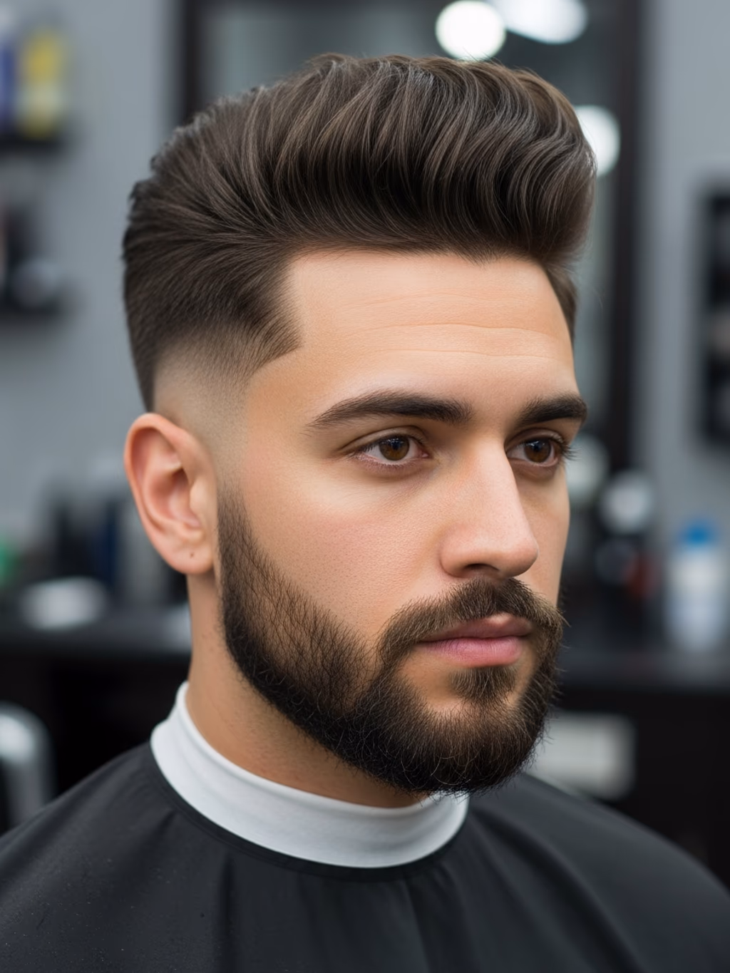 Textured High Top Fade hairstyle for men 2026 — high top fade variation, best for round faces seeking elongation, modern barbering by Master Stylist Jessica Hamilton