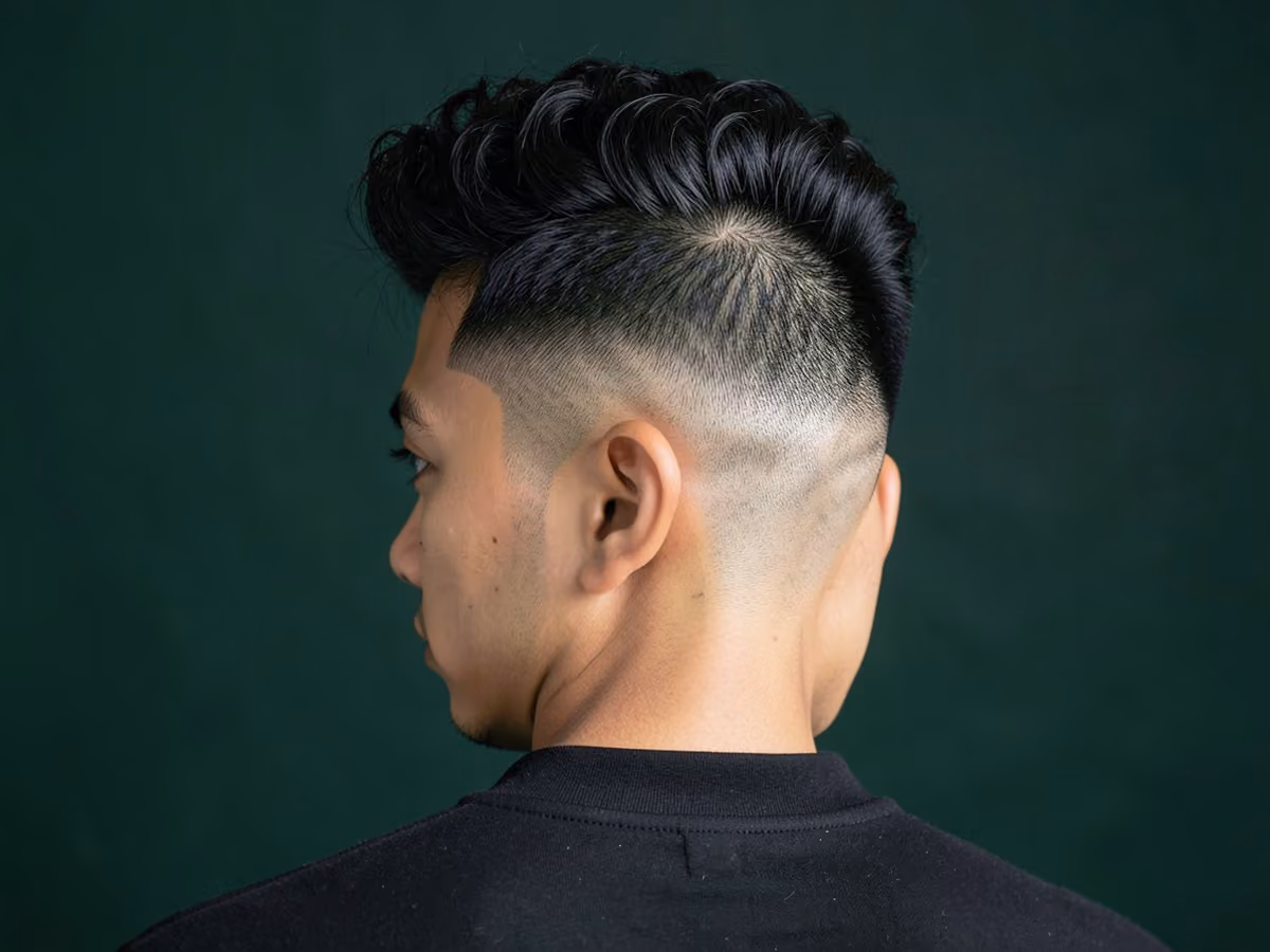 Man with a frohawk with burst fade
