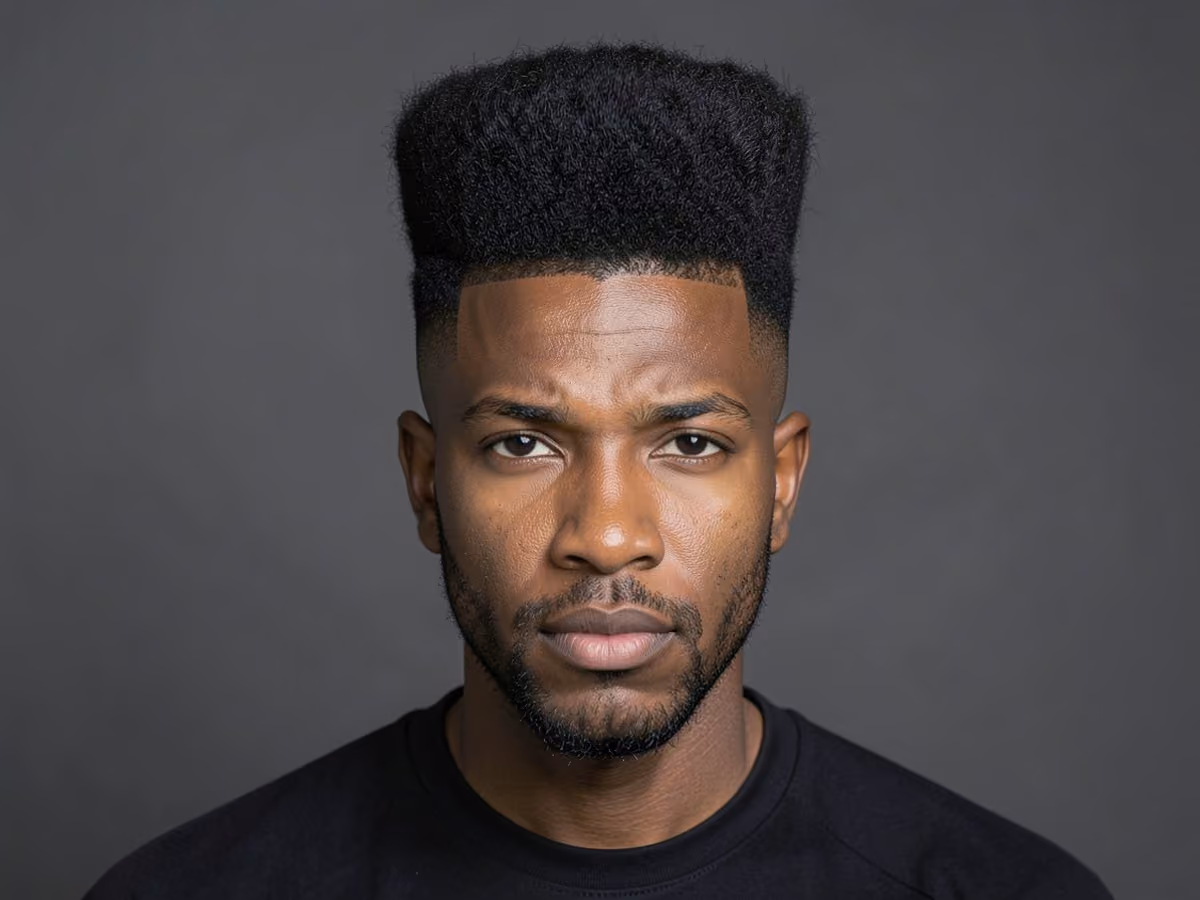 Man with a high top with part