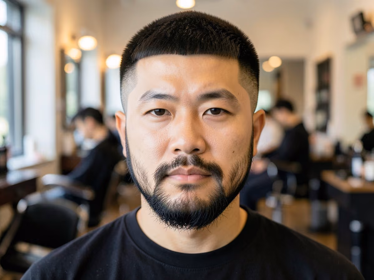 Man with a nineties caesar cut