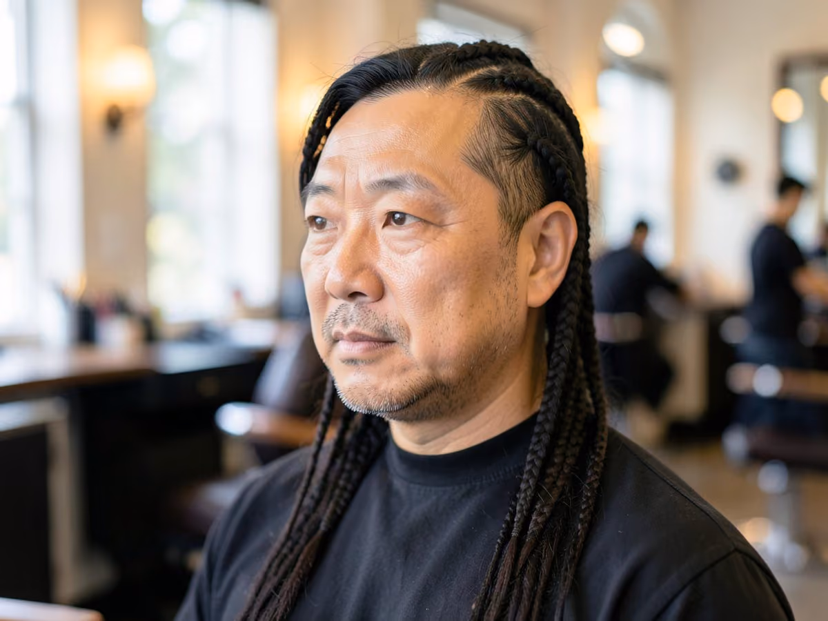 Man with a snoop dogg braids haircut