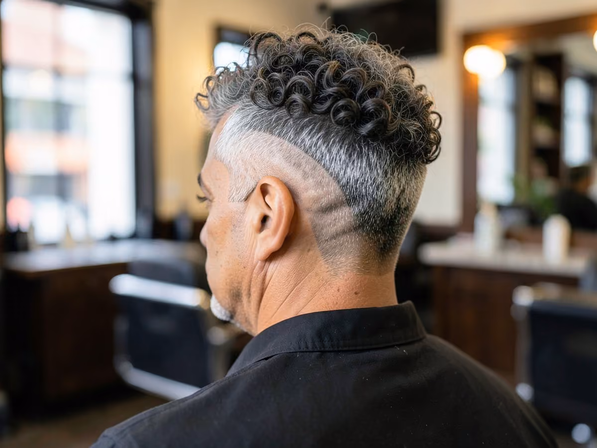 Man with a hipster burst fade