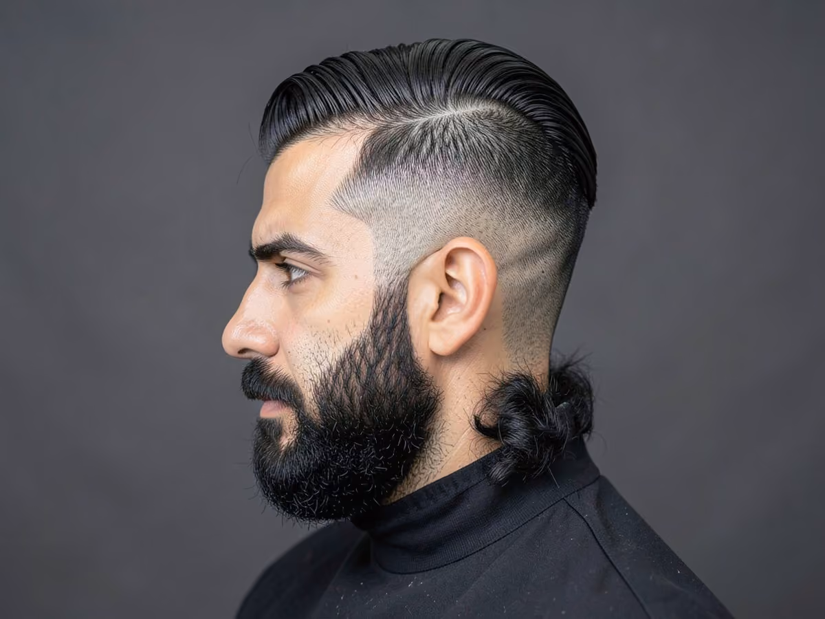Man with a hipster comb back