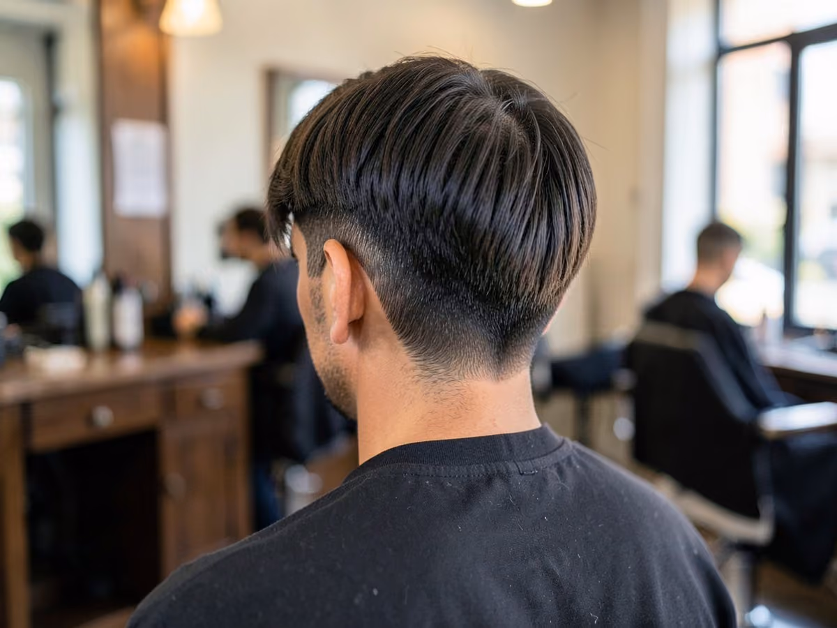 Man with a hipster curtain haircut
