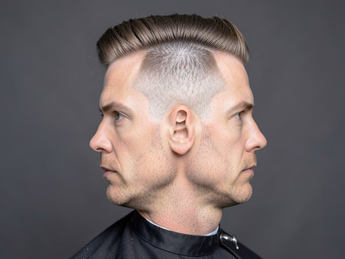 Man with a hipster faux hawk