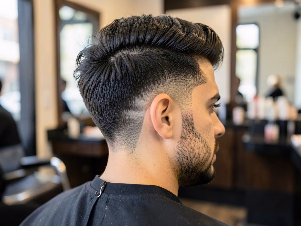 Man with a hipster haircut for thick hair