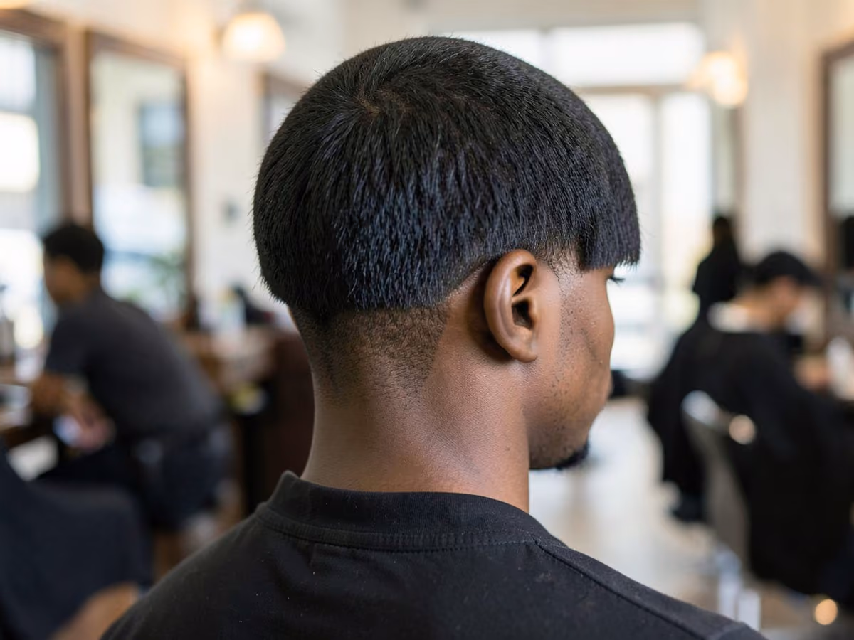 Man with a hipster mod cut