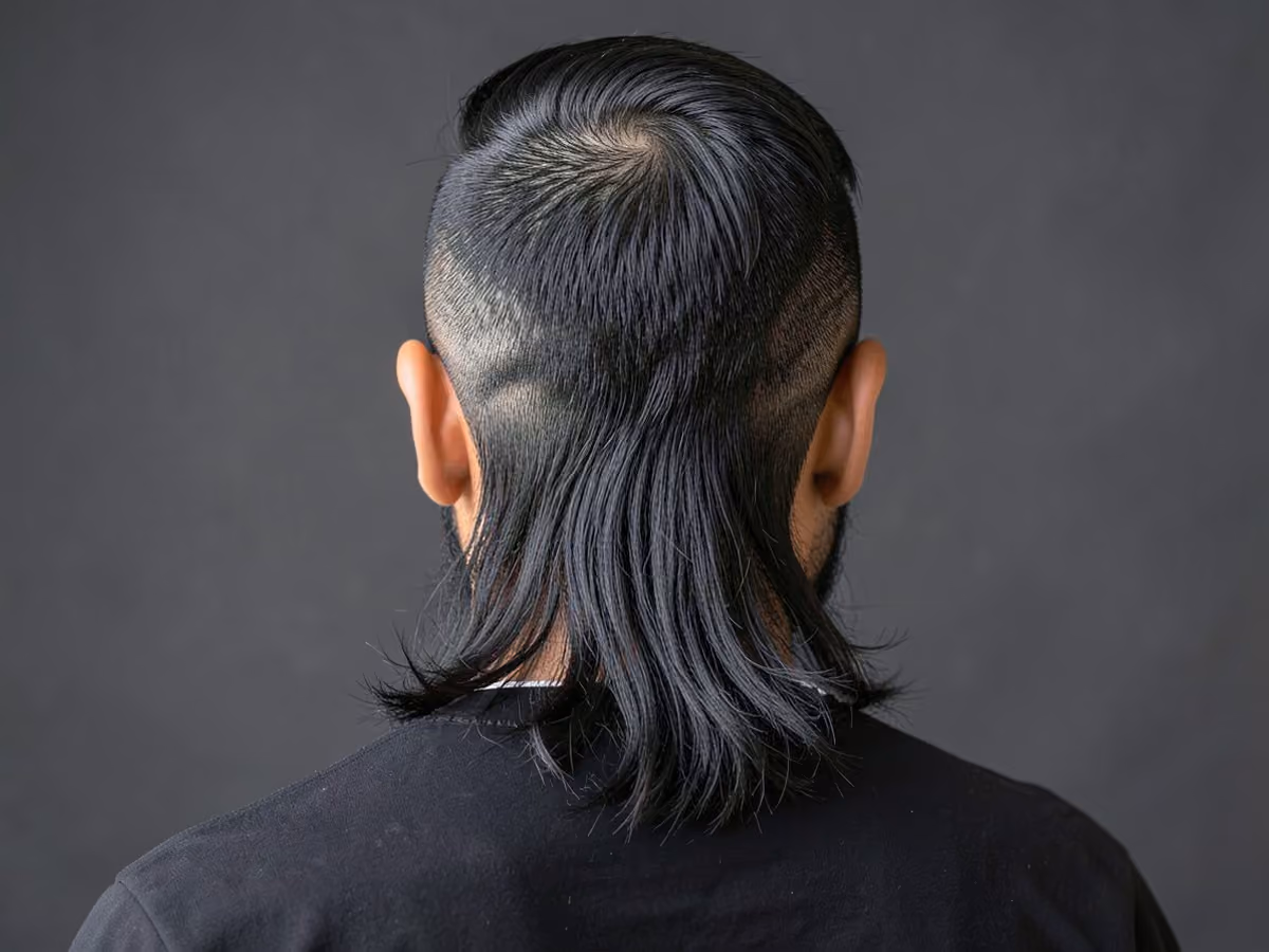 Man with a hipster mullet