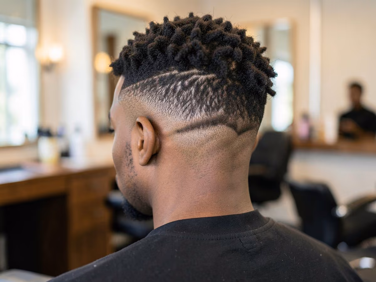 Man with a hipster peaky blinders cut