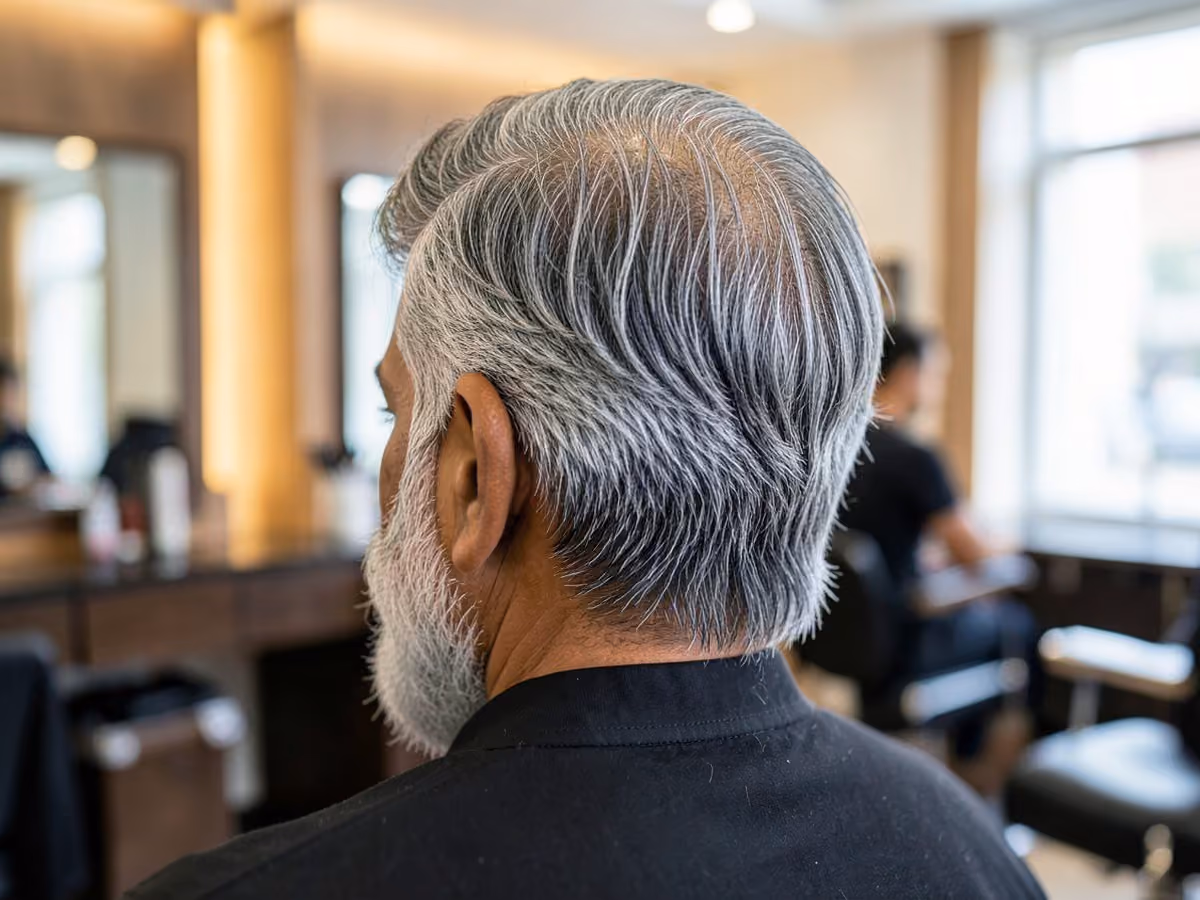 Man with a hipster perm haircut