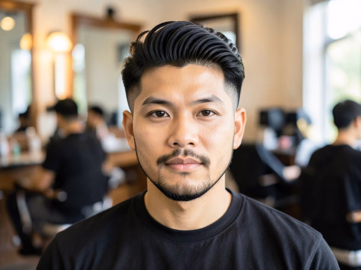 Man with a hipster pompadour