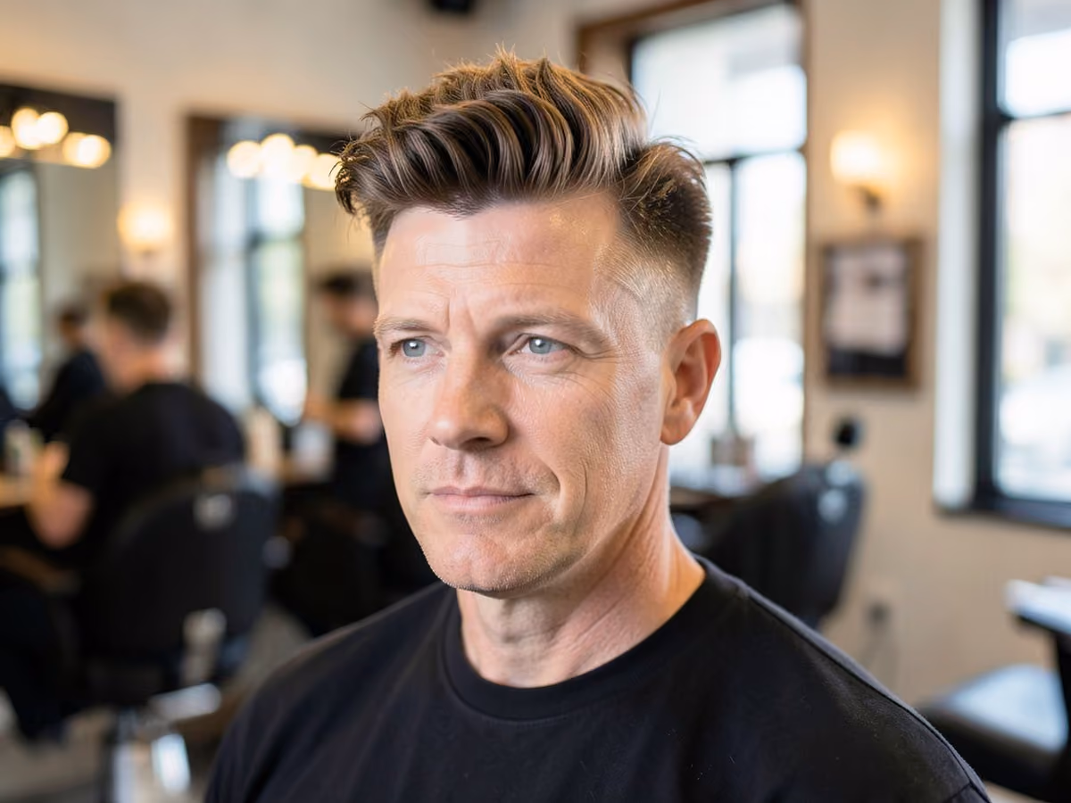 Man with a hipster quiff
