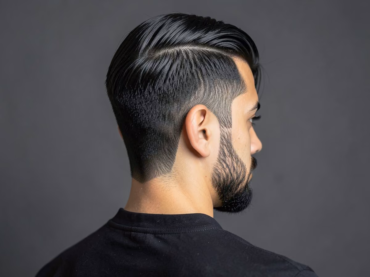 Man with a hipster rockabilly cut