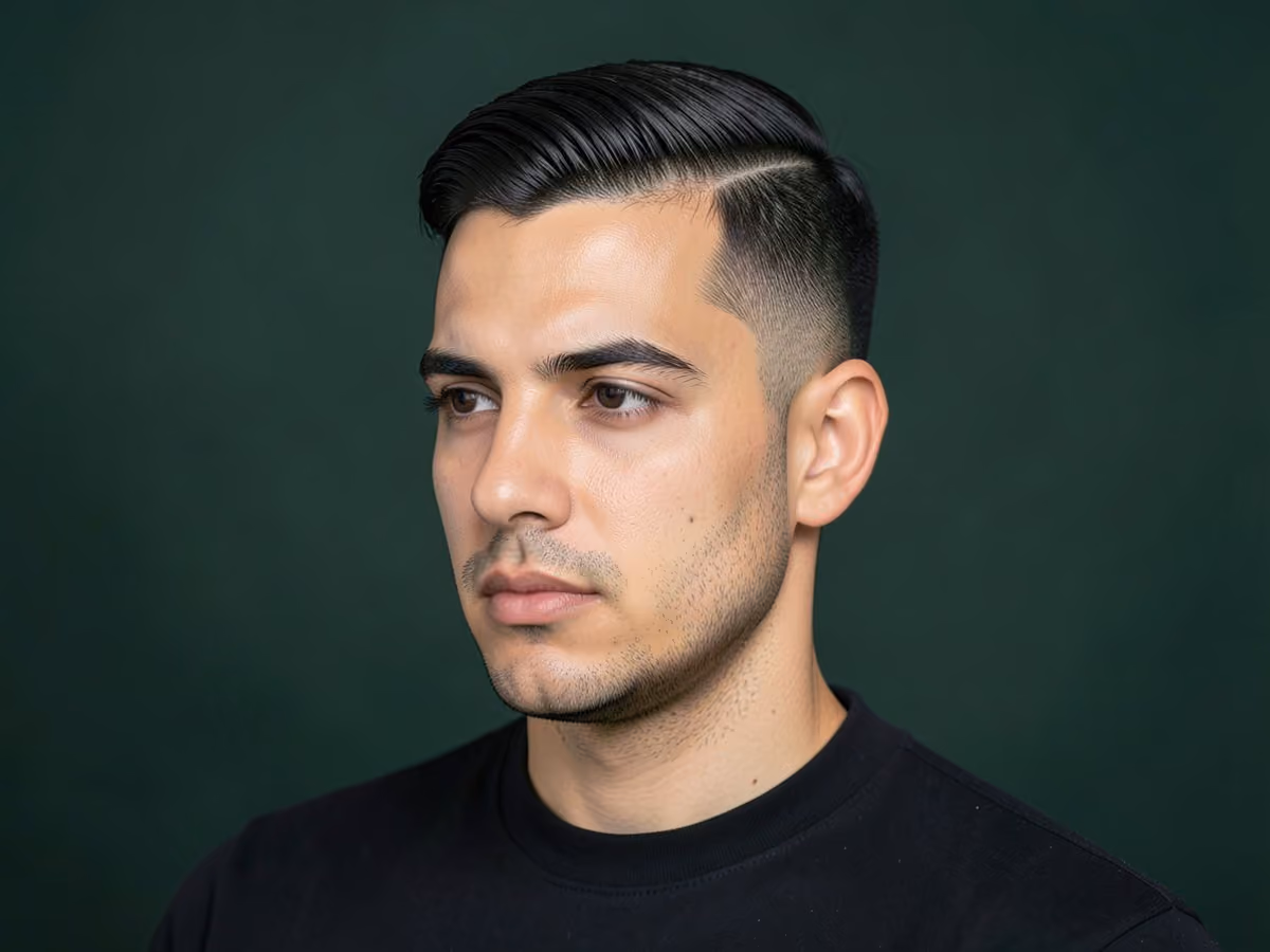 Man with a hipster side part