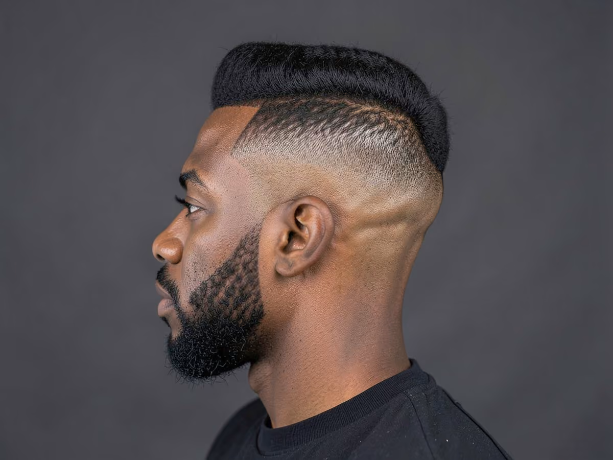 Man with a hipster skin fade