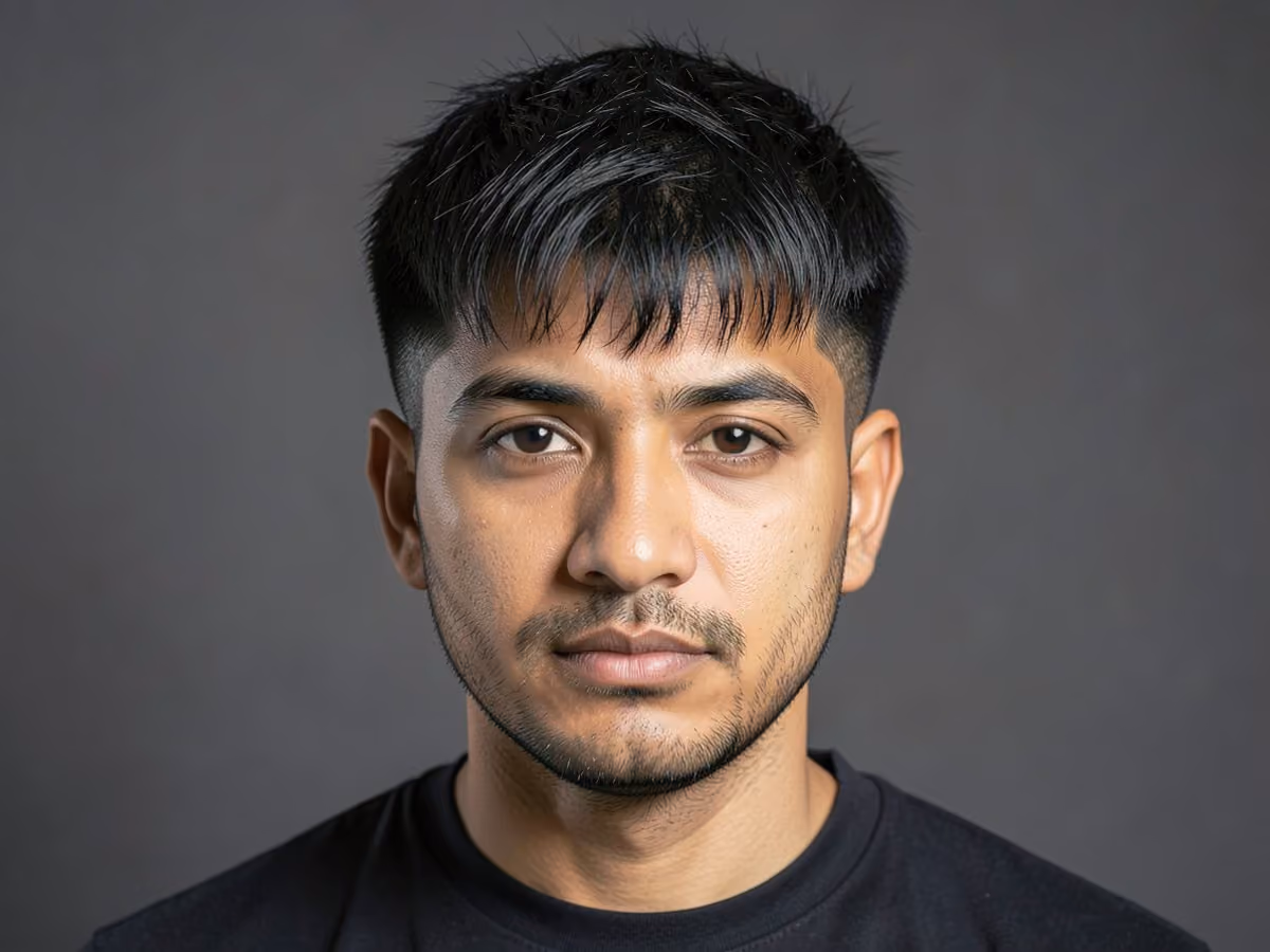 Man with a hipster textured crop haircut