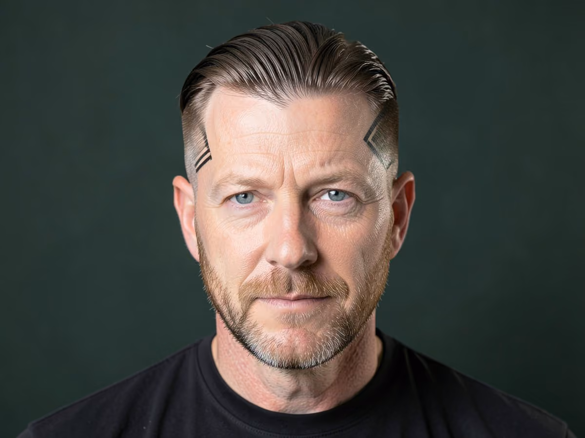 Man with a hipster undercut with design