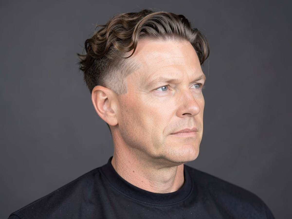 Man with a wavy hipster haircut