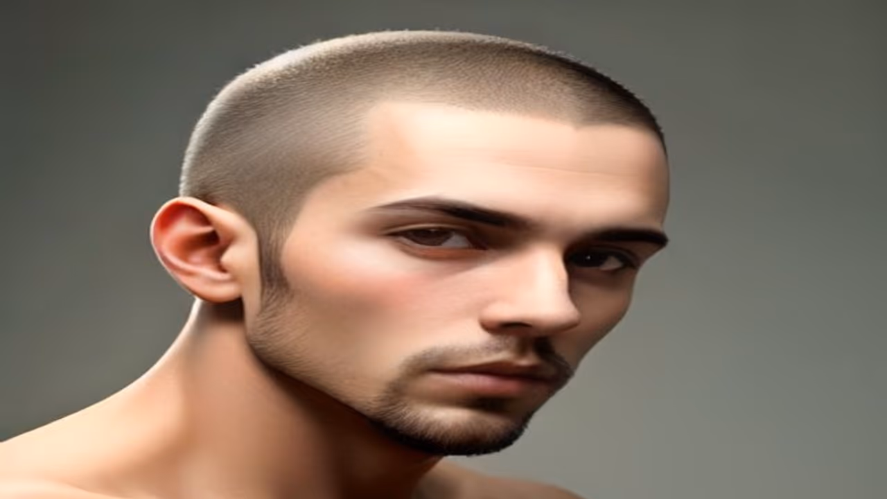 Side-by-side stages of hair growing back after a buzz cut over several months — buzz cut grow back timeline
