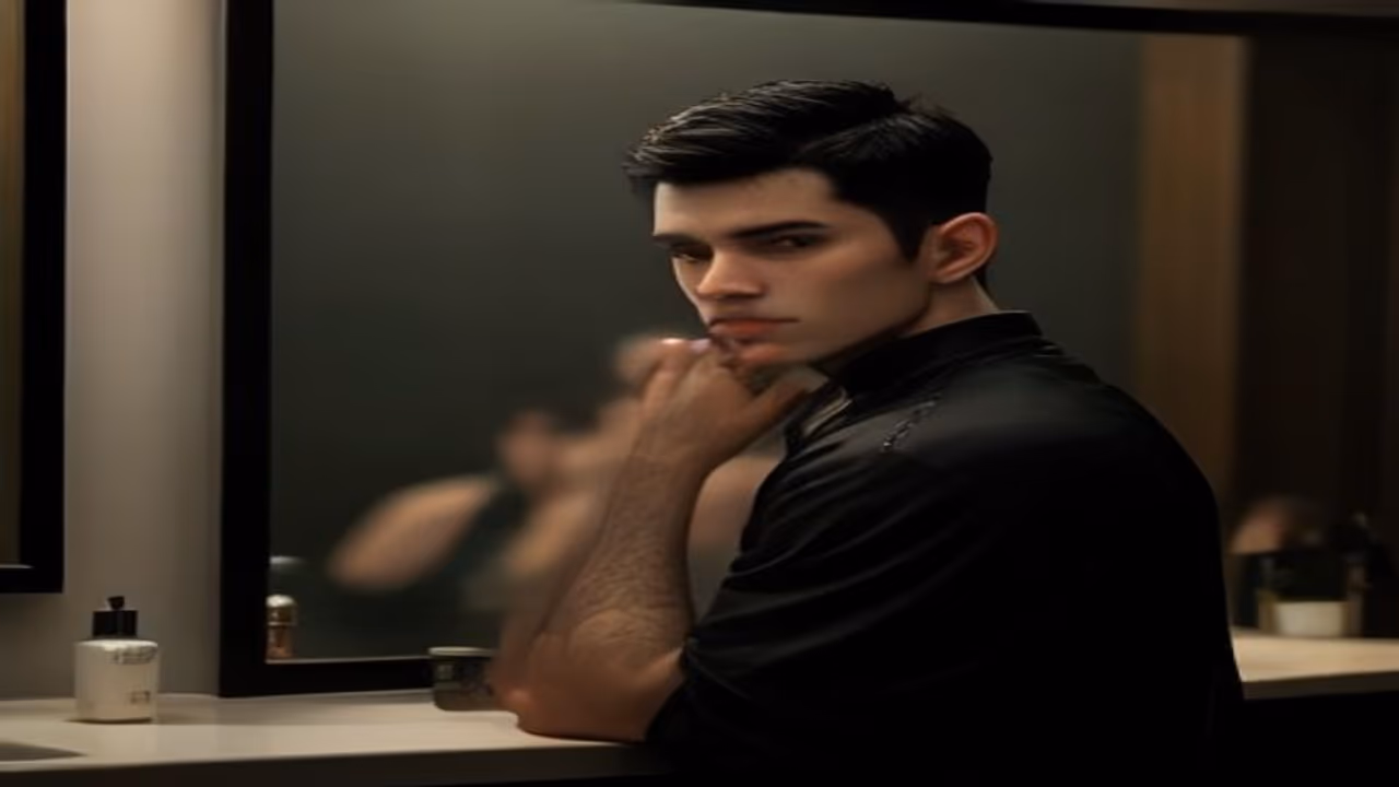 Man assessing a bad haircut in a barbershop mirror before fixing it — men's haircut recovery guide 2026