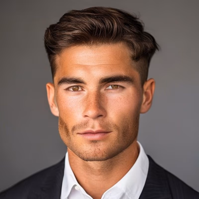 Classic Ivy League hairstyle for men 2026 — Ivy League variation, best for Professional and refined settings, modern barbering by Master Stylist Jessica Hamilton