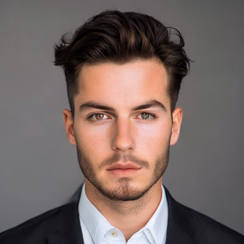 Ivy League Quiff hairstyle for men 2026 — Ivy League variation, best for A little height and flexibility, modern barbering by Master Stylist Jessica Hamilton
