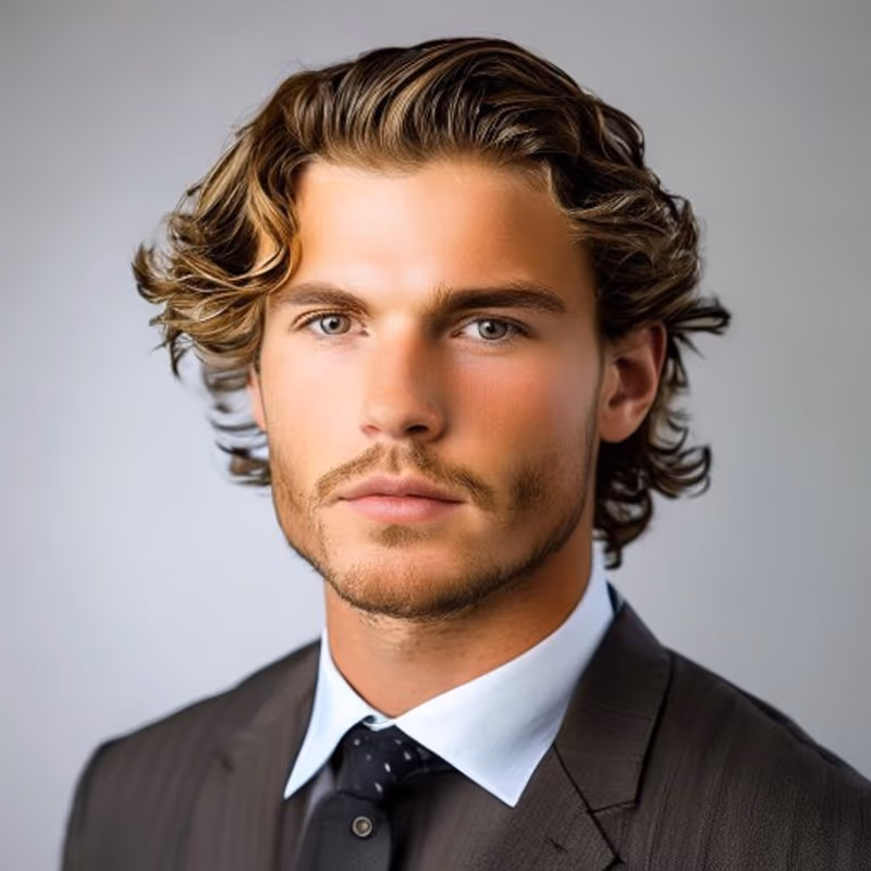 Wavy Ivy League hairstyle for men 2026 — Ivy League variation, best for Wavy hair, natural texture, modern barbering by Master Stylist Jessica Hamilton