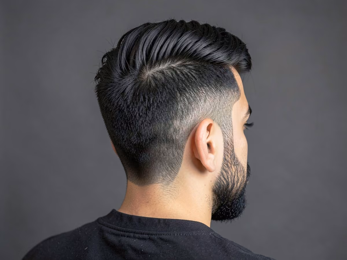 Man with a layered blowout haircut