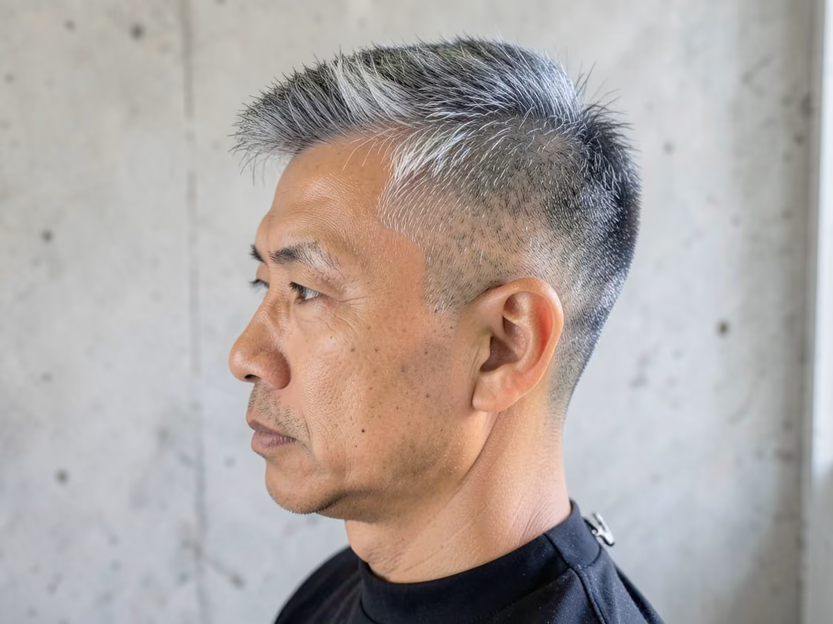 Man with a layered crew cut