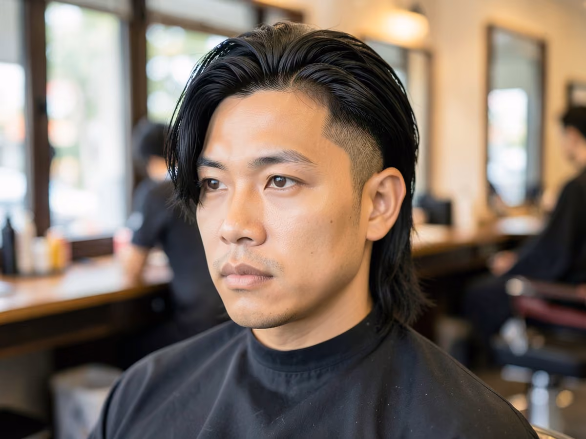 Man with a layered hockey hair
