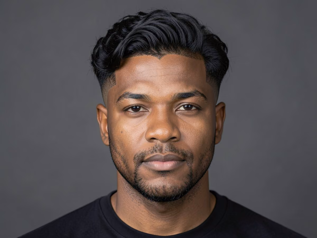 Man with a layered mid fade