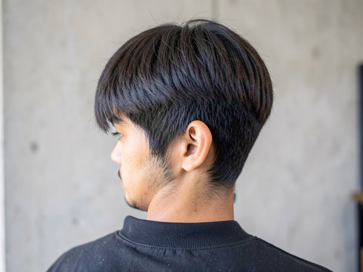 Man with a layered mod cut