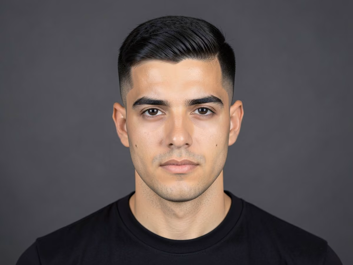 Man with a layered taper fade