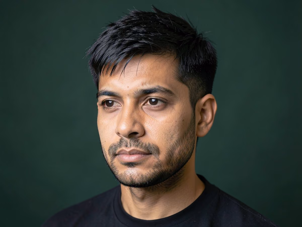 Man with a layered textured crop haircut