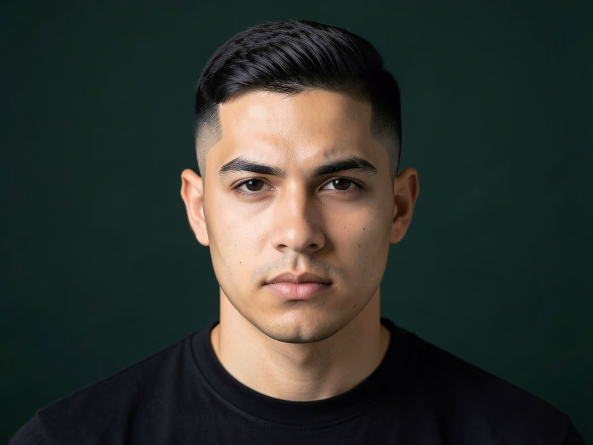 Man with a line up with skin fade