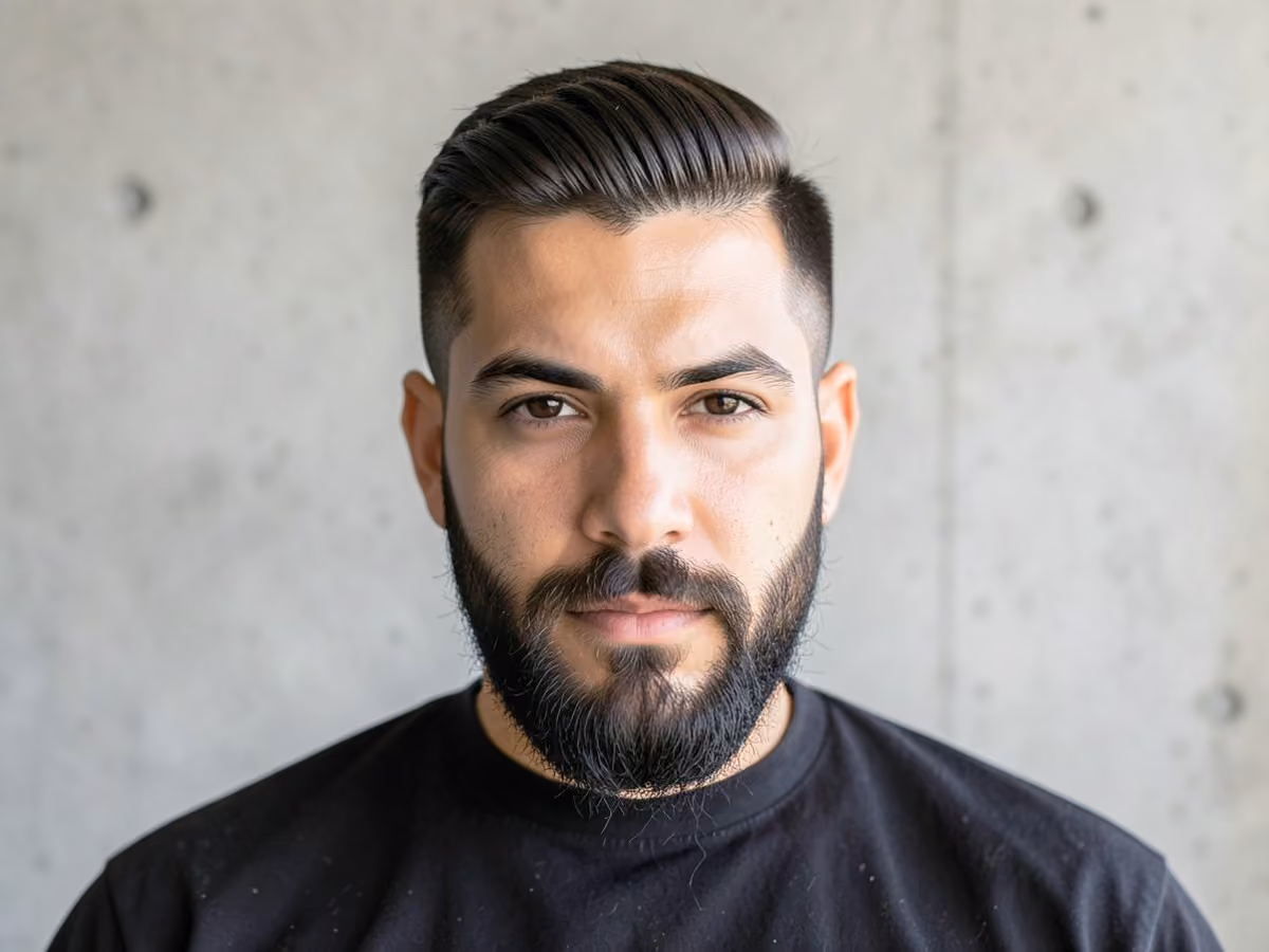 Man with a natural edge up haircut