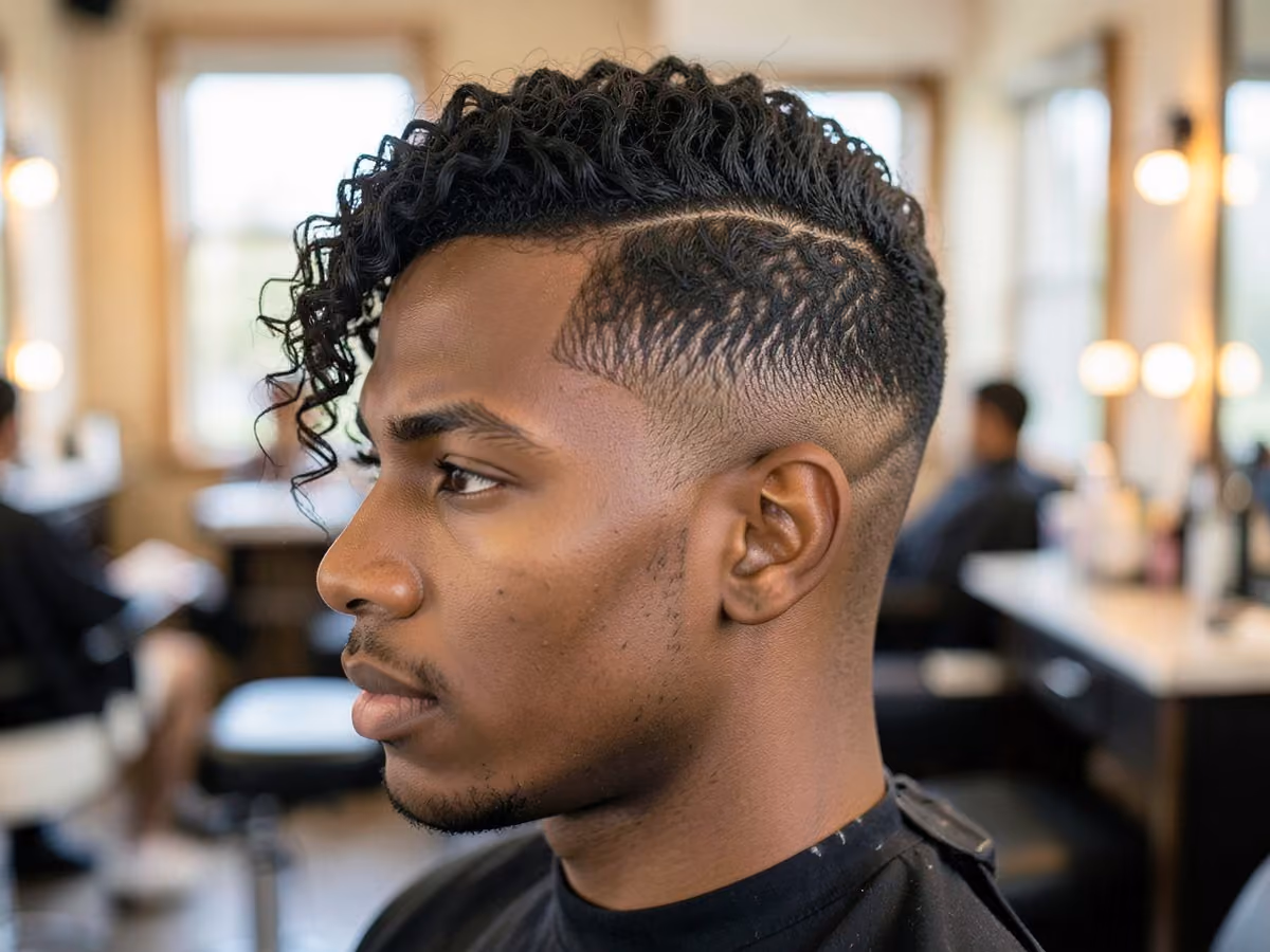 Man with a long curly side part