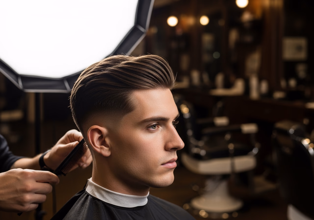 Rounded Wide Top Undercut hairstyle for men 2026 — haircuts for long faces variation, best for long faces + thick hair, modern barbering by Master Stylist Jessica Hamilton