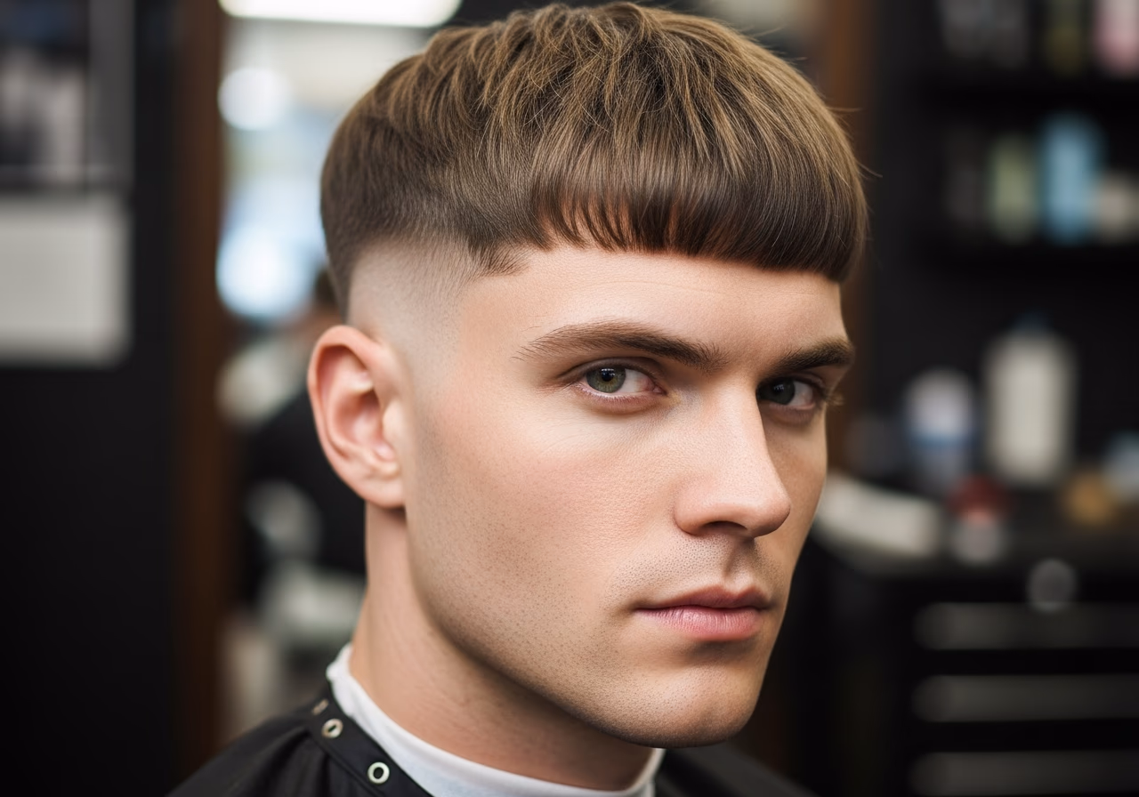 Short Sides Wide Bowl Update hairstyle for men 2026 — haircuts for long faces variation, best for long faces + straight or wavy hair, modern barbering by Master Stylist Jessica Hamilton