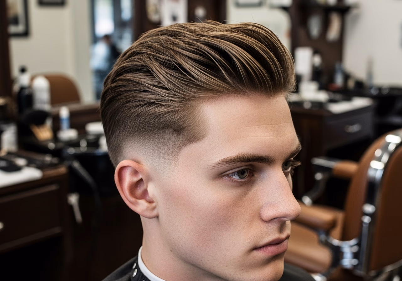 Side Volume Perm Crop hairstyle for men 2026 — haircuts for long faces variation, best for long faces + straight hair wanting texture, modern barbering by Master Stylist Jessica Hamilton