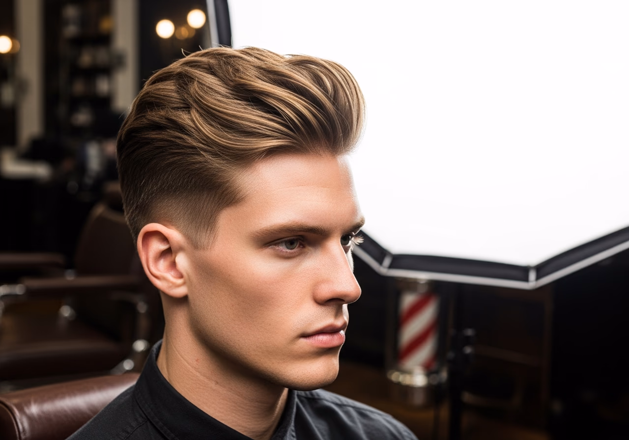 Wide Horizontal Mop hairstyle for men 2026 — haircuts for long faces variation, best for long faces + wavy hair, modern barbering by Master Stylist Jessica Hamilton