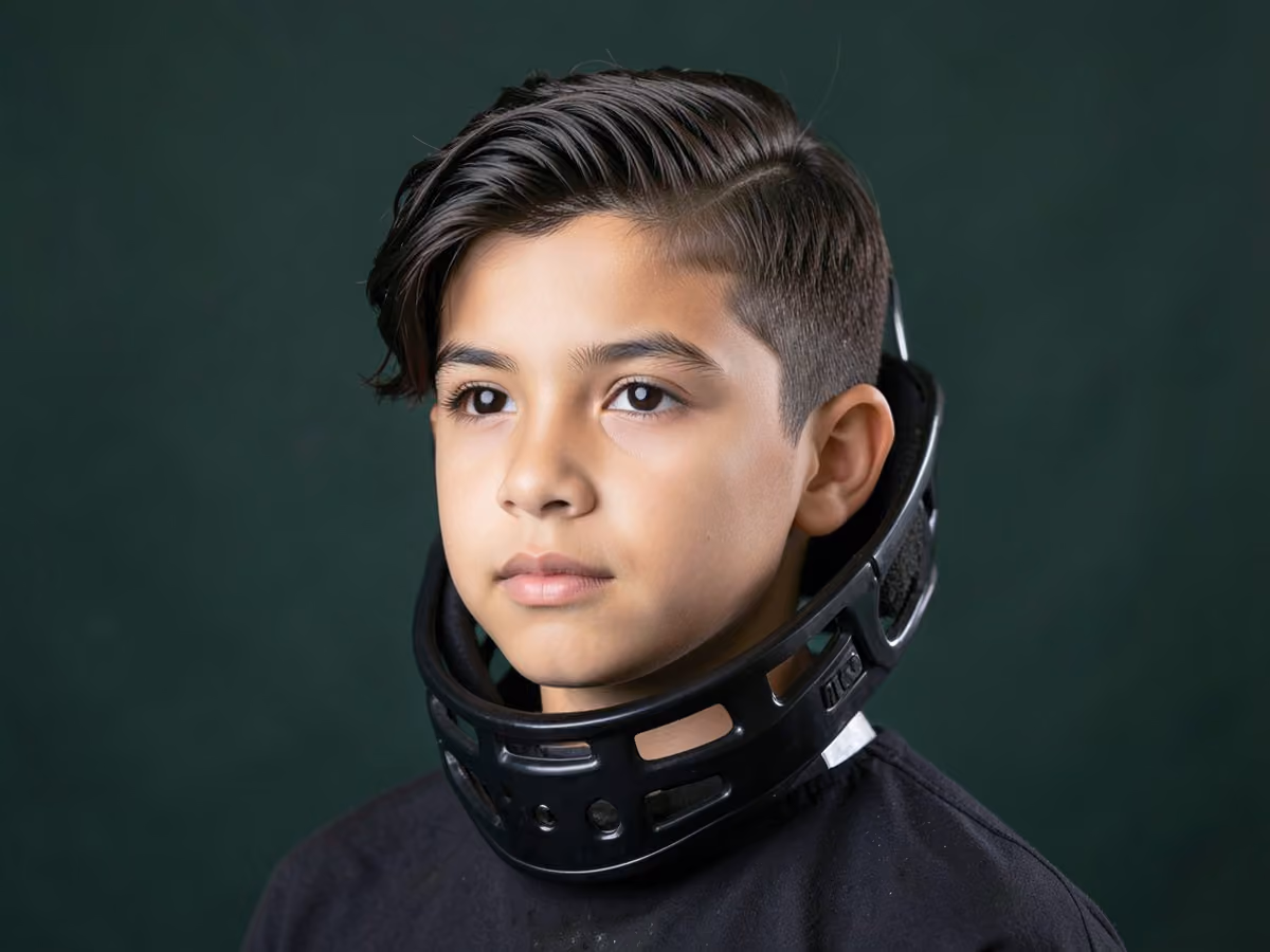 Boy with a boys hockey hair
