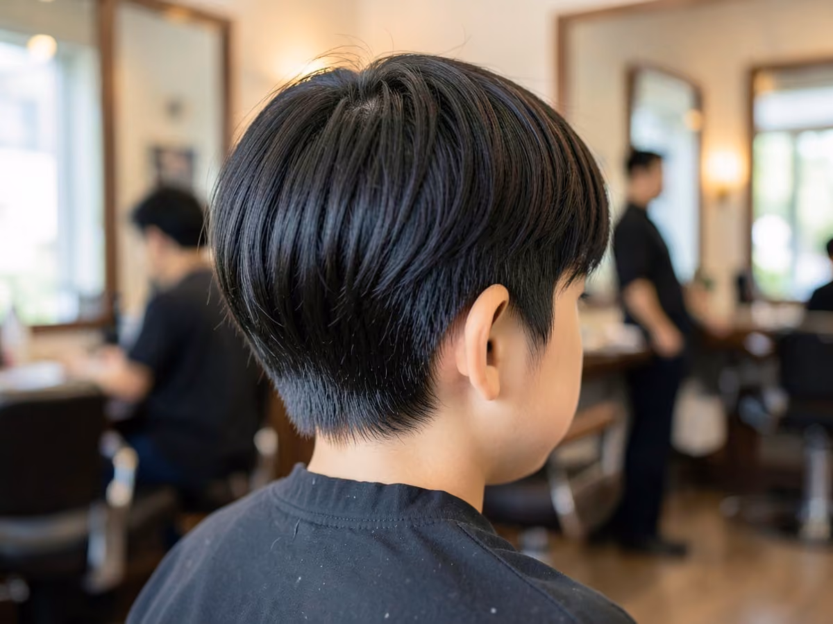 Boy with a boys layered haircut