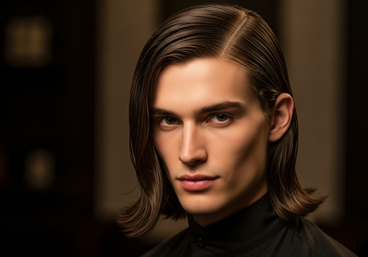 Classic Long Straight Hair Men 2026