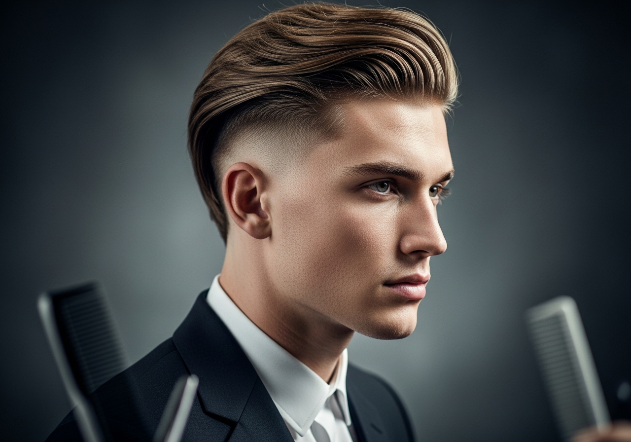 Men's Long Hair with Fade 2026 - Shoulder-length top with modern fade sides for balanced look