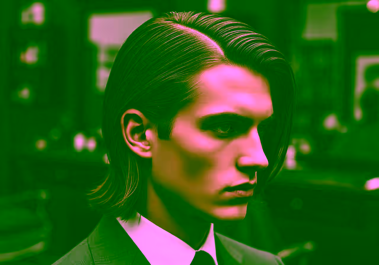 Long Side Parted Hair hairstyle for men 2026 — long hairstyles variation, best for professional looks + oval faces, modern barbering by Master Stylist Jessica Hamilton