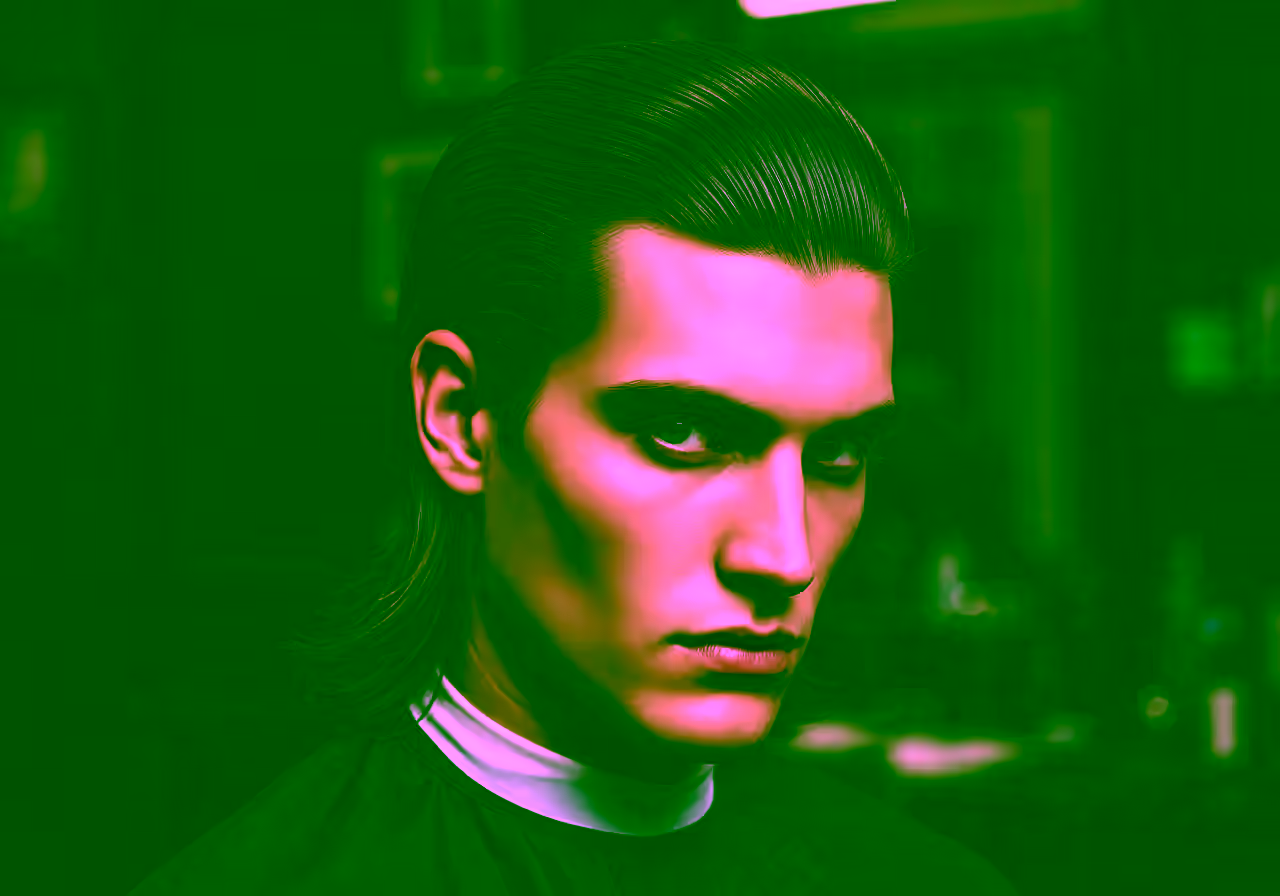 Long Slicked-Back Hair hairstyle for men 2026 — long hairstyles variation, best for oval faces + straight hair, modern barbering by Master Stylist Jessica Hamilton